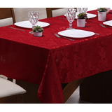 Toalha De Mesa Retangular Grande Jacquard Mesa Jantar 12 Lug Cor Vermelho