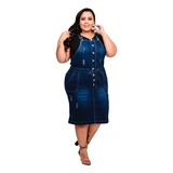 Jardineira Jeans Moda Evangélica Cristã Plus Size 