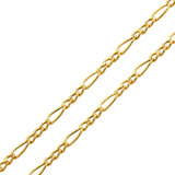 Corrente Feminina Grumet Elo Alternado 3x1 Ouro 18k 40cm