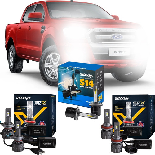 Kit Ultra Led Ranger 2017 A 2022 Anti Erro Alto Baixo Milha