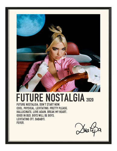 Poster Dua Lipa Album Music Tracklist Future Nostalgia 80x40