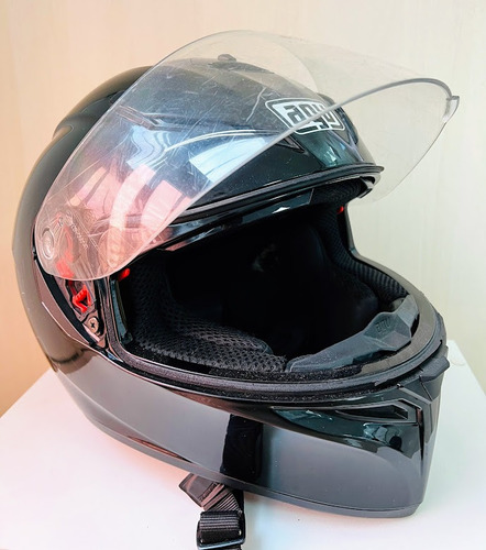 Casco Moto Agv K3 Talle L Usado Brilloso Negro