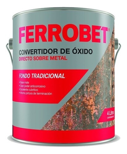 Convertidor De Oxido Ferrobet Blanco 4 Lt Acabado Mate