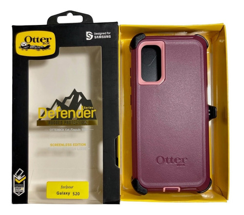 Funda Uso Rudo Otterbox Original + Clip / Samsung S20/morado