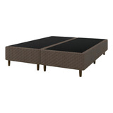 Base Cama Box Para Colchão Casal Queen 158x198cm Clio Marrom Umaflex