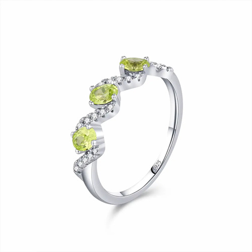 Anillo Plata Real 925 Churumbela Peridoto Dama Elegante