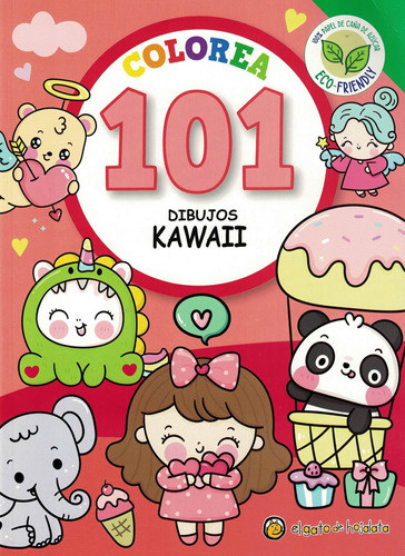 Libro Infantil Colorea 101 Dibujos Kawaii