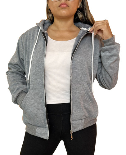 Campera Abrigada Jersey Corderito Mujer Invierno