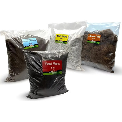 Kit De Sustratos,coco, Peat Moss, Perlita, Humus, 2 Semillas | Envío gratis