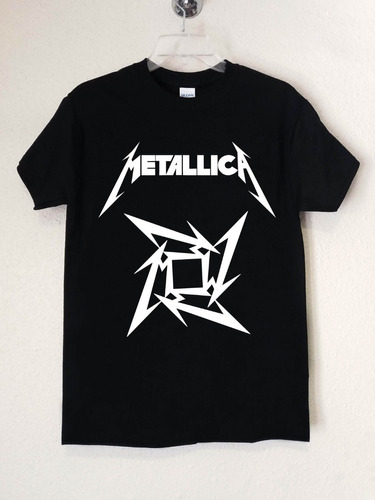 Polera Ml Metallica Logo Blan Thrash Heavy Metal Abominatron 