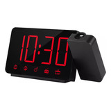 Reloj Despertador Con Proyección De 180°, Radio Fm, Doble Al