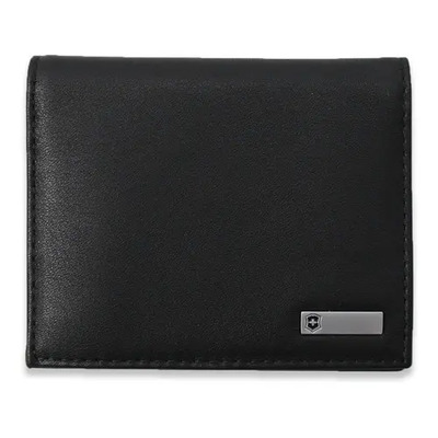 Tarjetero Victorinox Altius Antwerp De Piel Con Doble Pliegu Color Negro Diseño de la tela Liso | Envío gratis
