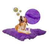 Cama Rectangular Morada Anti Estres Para Perro Grande