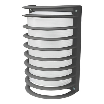 Arbotante Decorativo Semi Curvo Calgary Gris Para Base E27