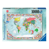 Rompecabezas Mapamundi De Banderas 1000 Pzas Ravensburger