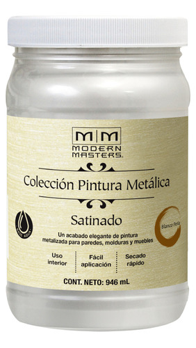 Pintura Metálica Satinada Base Agua Modern Masters 946 Ml