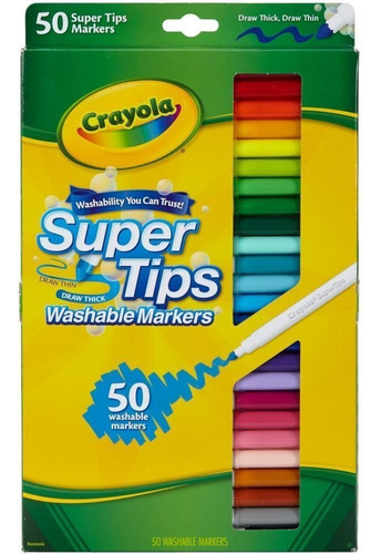 Crayola Marcador Lavable Super Tips 50 Unidades Originales