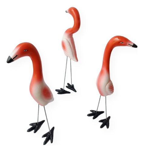 Enfeite Flamingo Jardim Casa Decorativo Cerâmica Com Pezinho