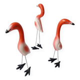 Enfeite Flamingo Jardim Casa Decorativo Cerâmica Com Pezinho