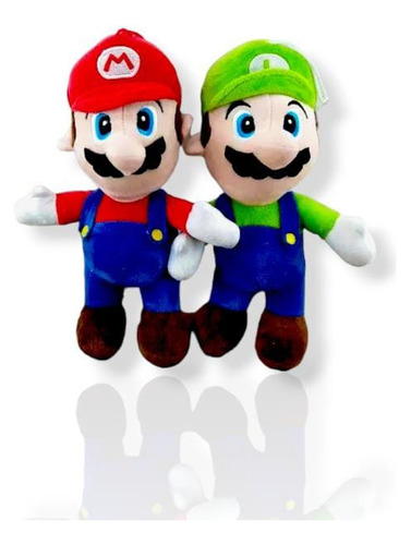 Peluche Mario Bros + Luiggi 25cm Precio X Los 2!! Divinos!!