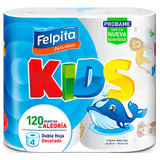 Papel Higiénico 20 Rollos X 30mts Felpita Kids Hoja Doble