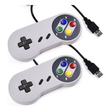 2 Controle Usb Super Nintendo Joystick Snes Emulador Pc