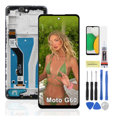 Pantalla Display Lcd Para Moto G60 Xt2135 Original Con Marco