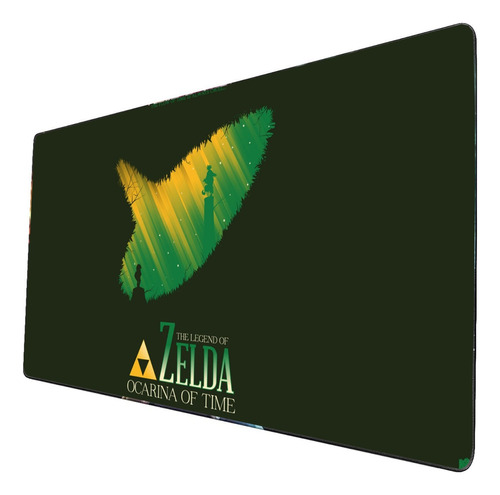 Mouse Pad Largo Zelda Ocarina Colorida Verde Arte 40x90cm   