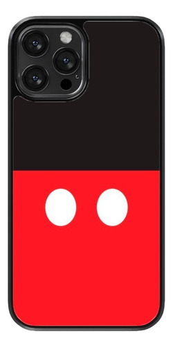 Funda Para Celular Mickey Mouse Negro Rojo Botones Blancos