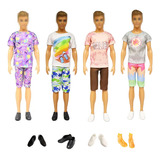 4 Conjuntos Ken + 4 Pares De Sapatos Namorado Barbie