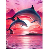 Kit De Pintura Con Diamantes 5d Delfines 40x50 Cm
