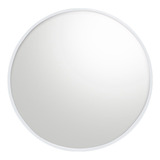 Espejo Redondo Blanco Para Pared 60 Cm Marco Aluminio C/acc