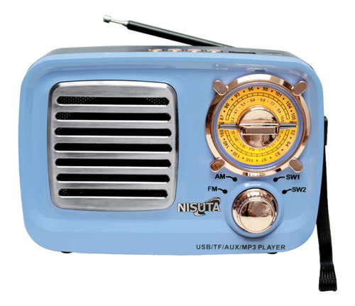 Radio Vintage Parlante Bluetooth Portatil Nisuta Rv15 Am/fm