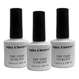 Top Coat Miss Cherry Uv/led 10ml  3 Piezas 