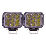 2 Faro Cuadrado 9 Led Blanco 3 Pulgadas Alta, Baja Y Estrobo