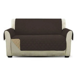 Cubresofá Protector 2 Vistas Para Sofá Love Seat 2 Plazas Color Beige/chocolate