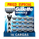 Gillette Mach3 Carga Para Aparelho 16 Uds