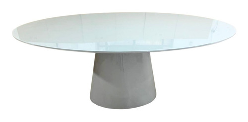 Mesa De Jantar Cone Oval 180x100 Cm Laca Com Vidro