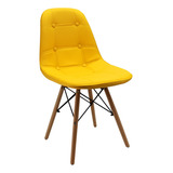 Silla Boxbit Eames Madera Negra Tapizada Color De La Estructura De La Silla Amarillo Or-1110