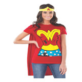 Rubies Dc Comics Wonder Woman - Camiseta Con Capa Y Diadema