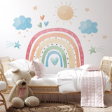 Vinilo Decorativo Infantil Arcoiris Acuarela 150cm Iris21b