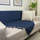 Manta Para Sofá Gigante Decorativa Azul Escuro 240x180