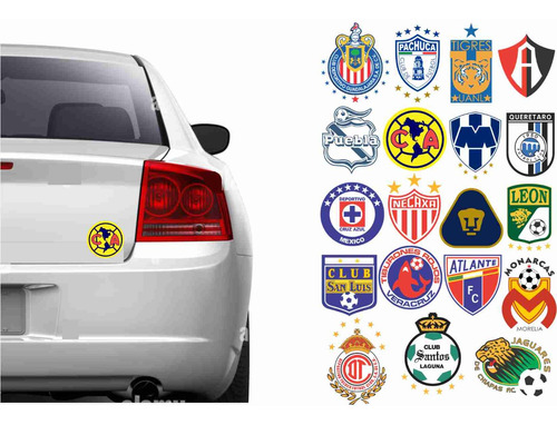 Stickercalcomanía Cajuela Auto Equipos Futbol Mexicano Vinil