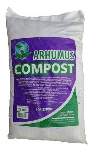 Sustrato Bolsa De Compost Abono Arhumus 25 Dm3 
