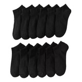 Pack 12 Calcetines Bambú Tobilleras Algodón Sólo Negro Mujer