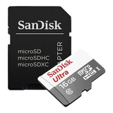 Memoria Micro Sd 16gb 80mb/s Clase 10 Hc Sandisk Ultra