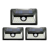 Pack 3 Luz 30 Led Exterior Con Sensor De Movimiento