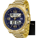 Relógio X-watch Masculino Banhado A Ouro Anadigi Xmgsa003 Nf