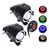 Focos Niebla Ojo Ángel Estrobos Leds Moto Luces Kit De Faros