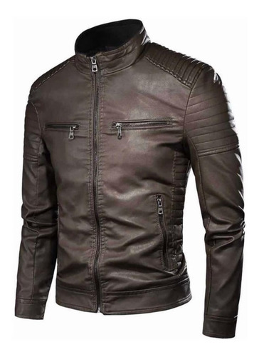 Jaqueta De Couro Masculina Frio Inverno Moto Black